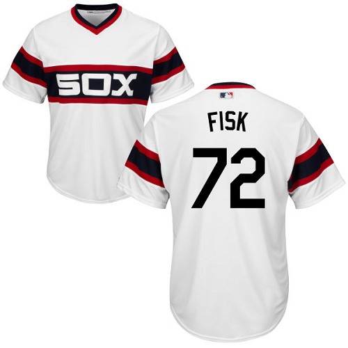 White Sox #72 Carlton Fisk White Alternate Home Cool Base Stitched Youth MLB Jersey - Click Image to Close